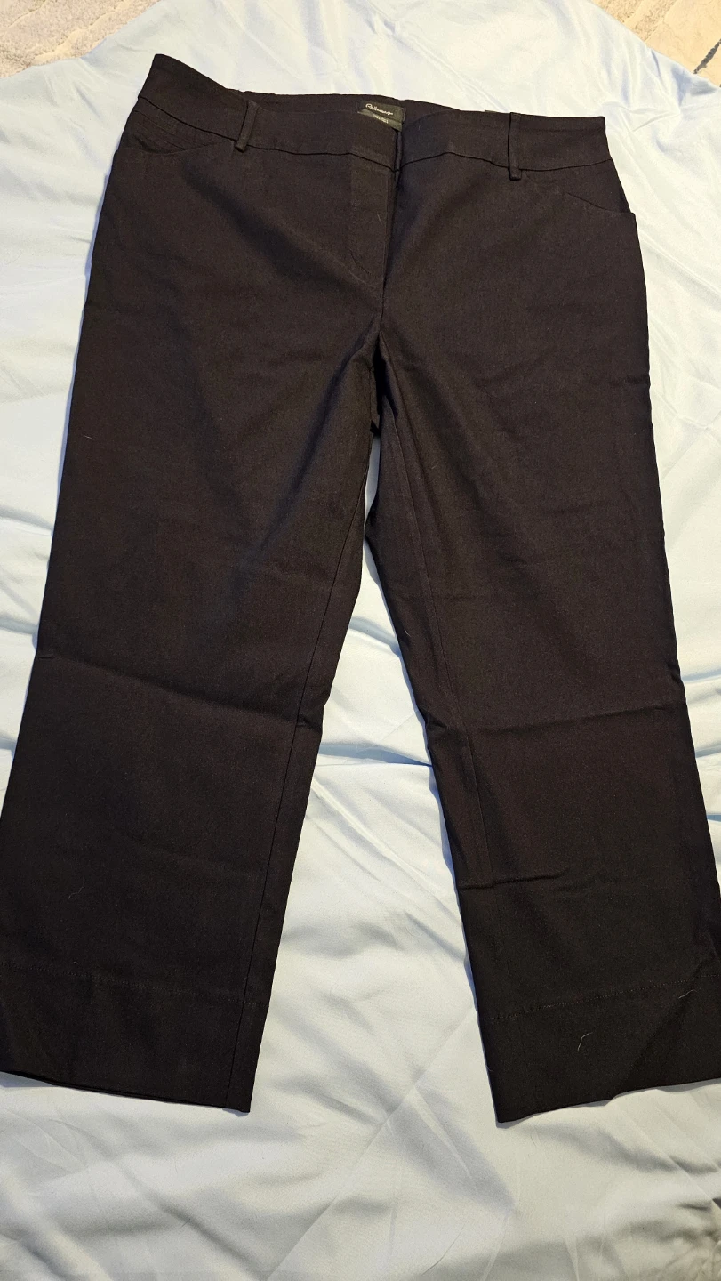Reitmans Women's Black Cropped Pants - Size 18