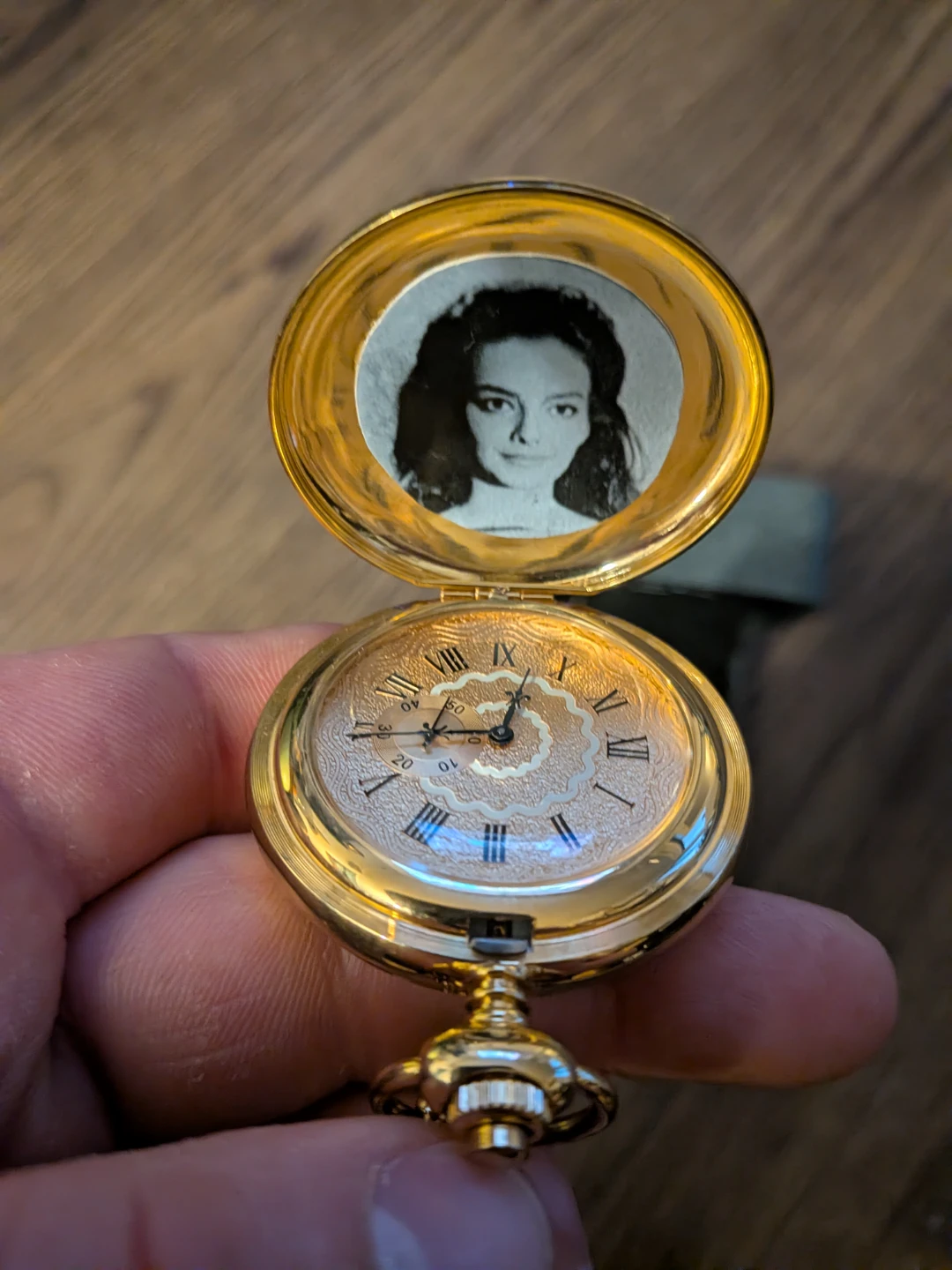 Gold Pocket Watch with Portrait Inside - photo 2