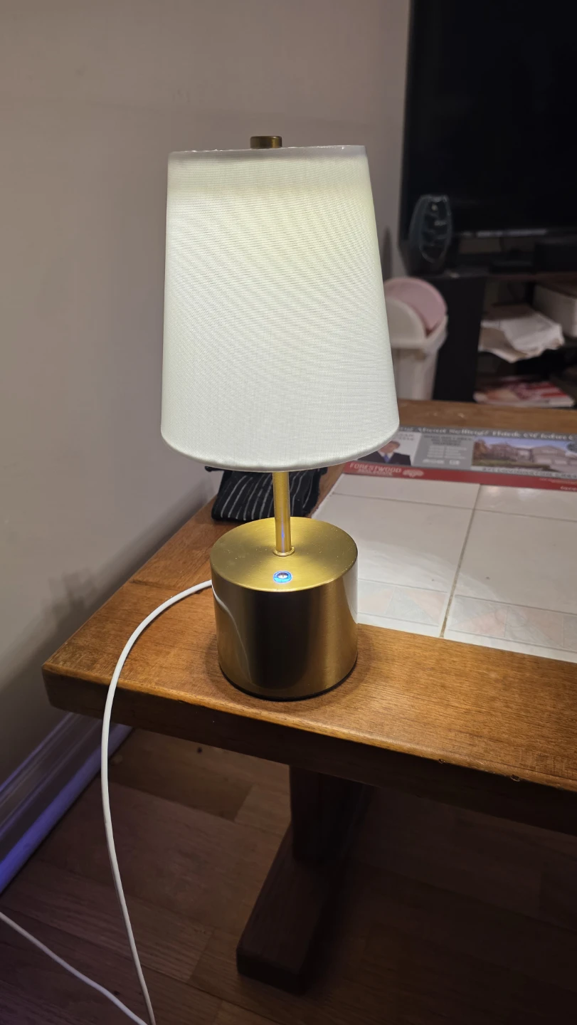 Gold Desk Lamp with White Shade - photo 2