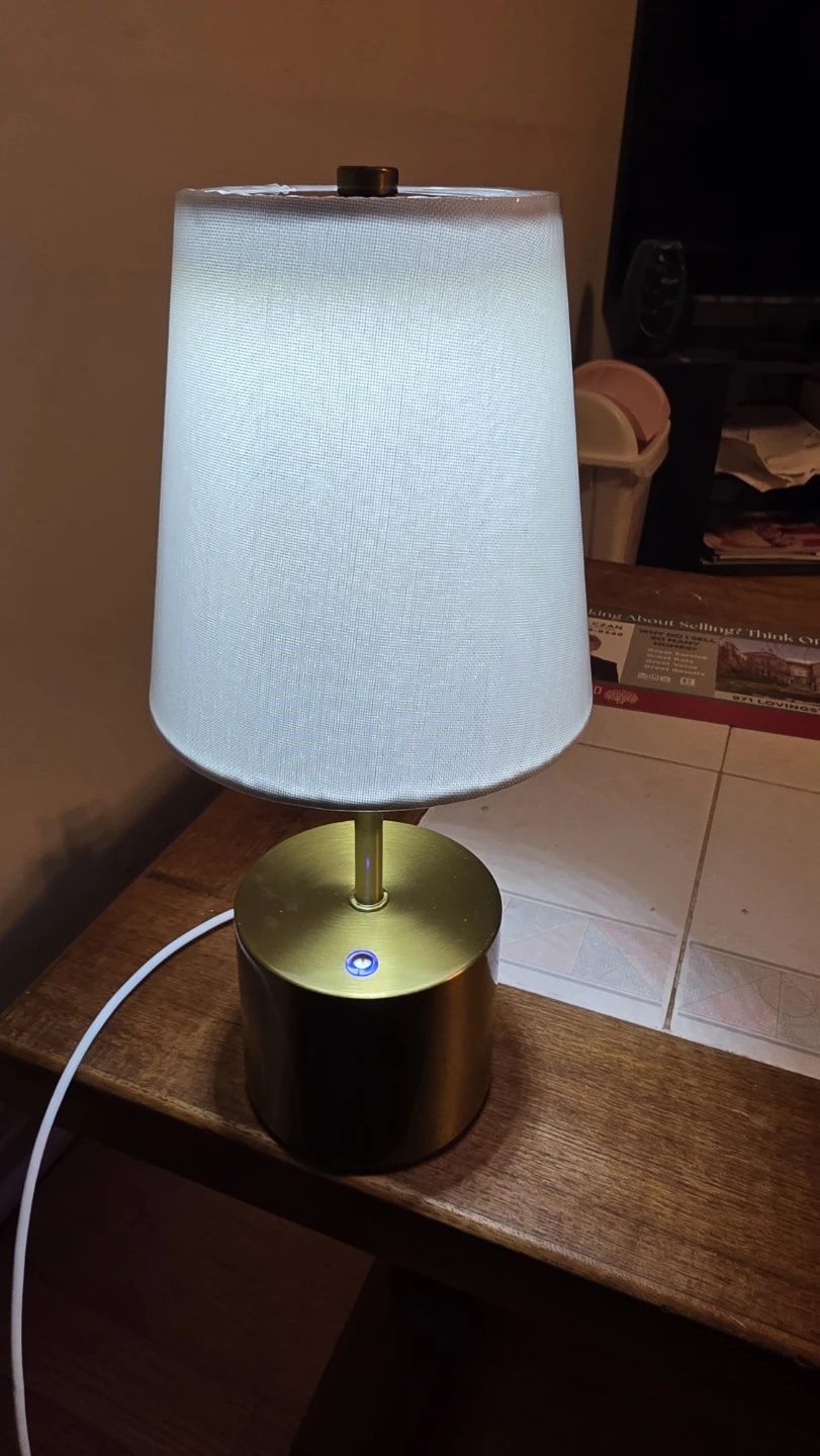 Gold Desk Lamp with White Shade - photo 3