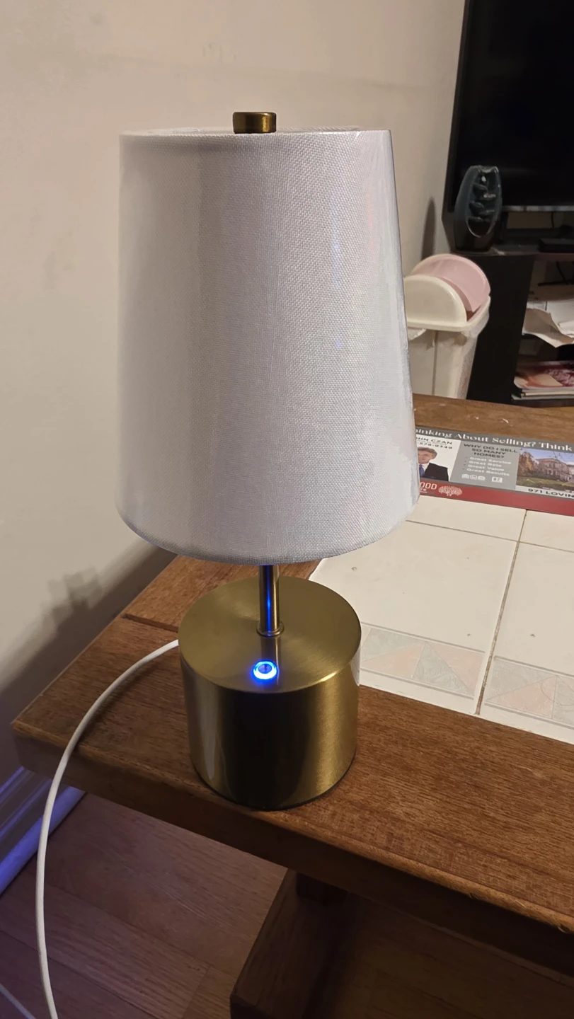 Gold Desk Lamp with White Shade - photo 4