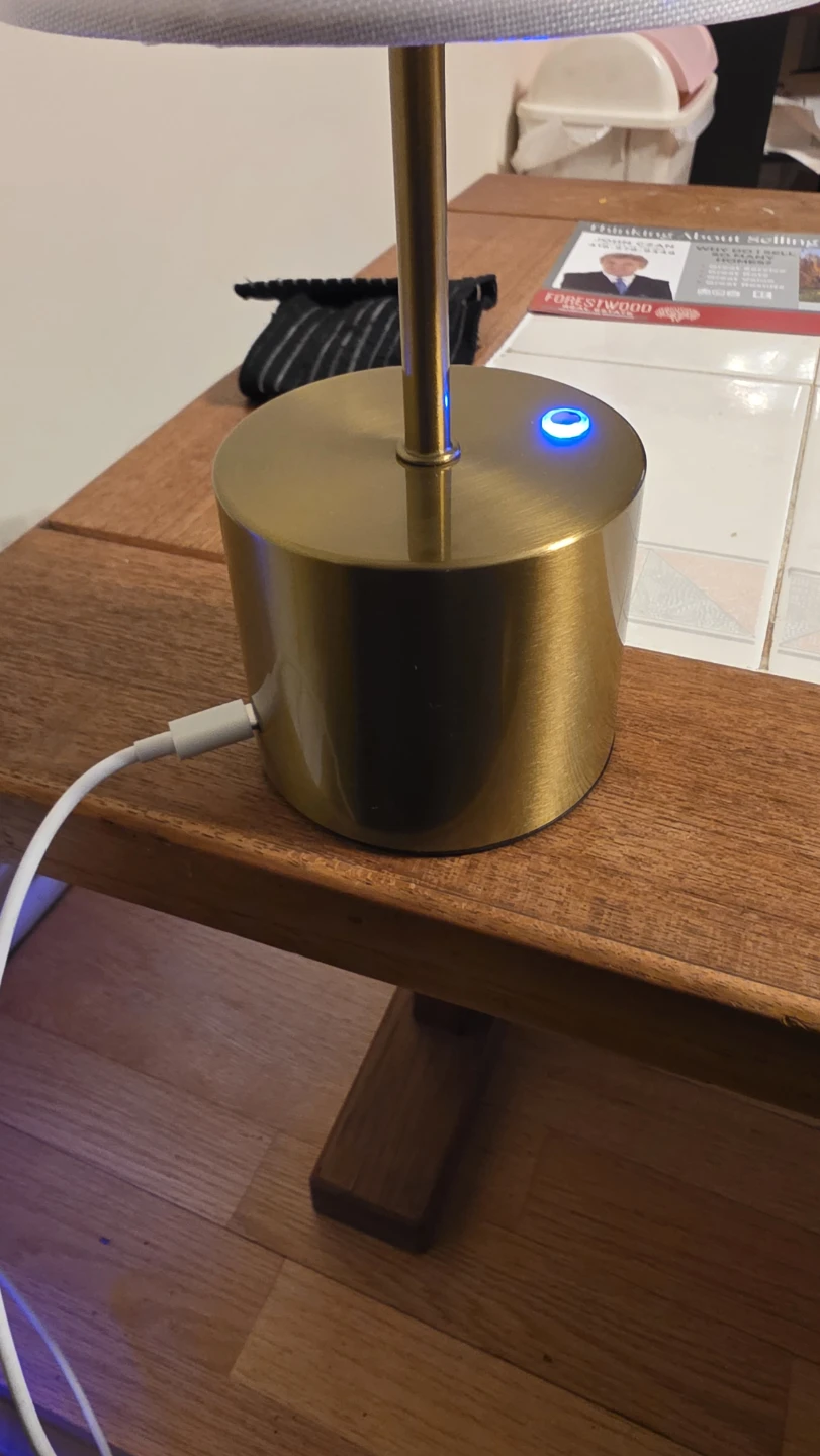 Gold Desk Lamp with White Shade - photo 5