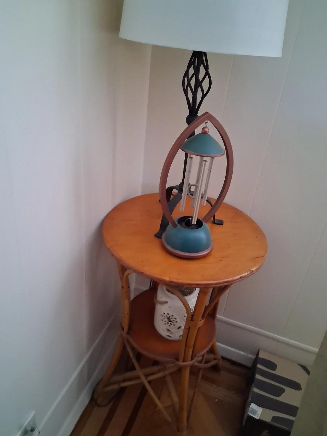 Round Rattan Side Table