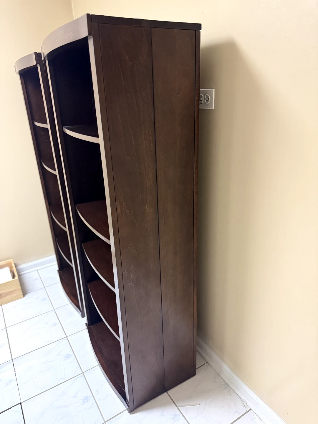 2 Dark Brown Wood 5-Shelf Bookshelf - photo 4