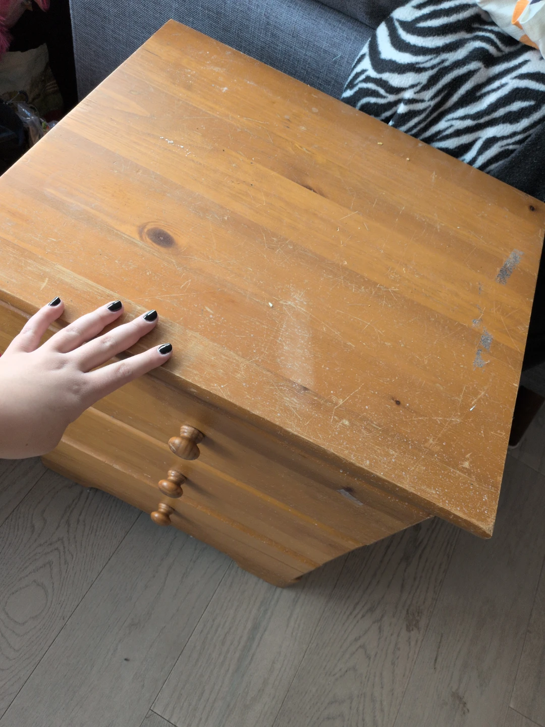 Wooden 3-Drawer Nightstand - photo 2