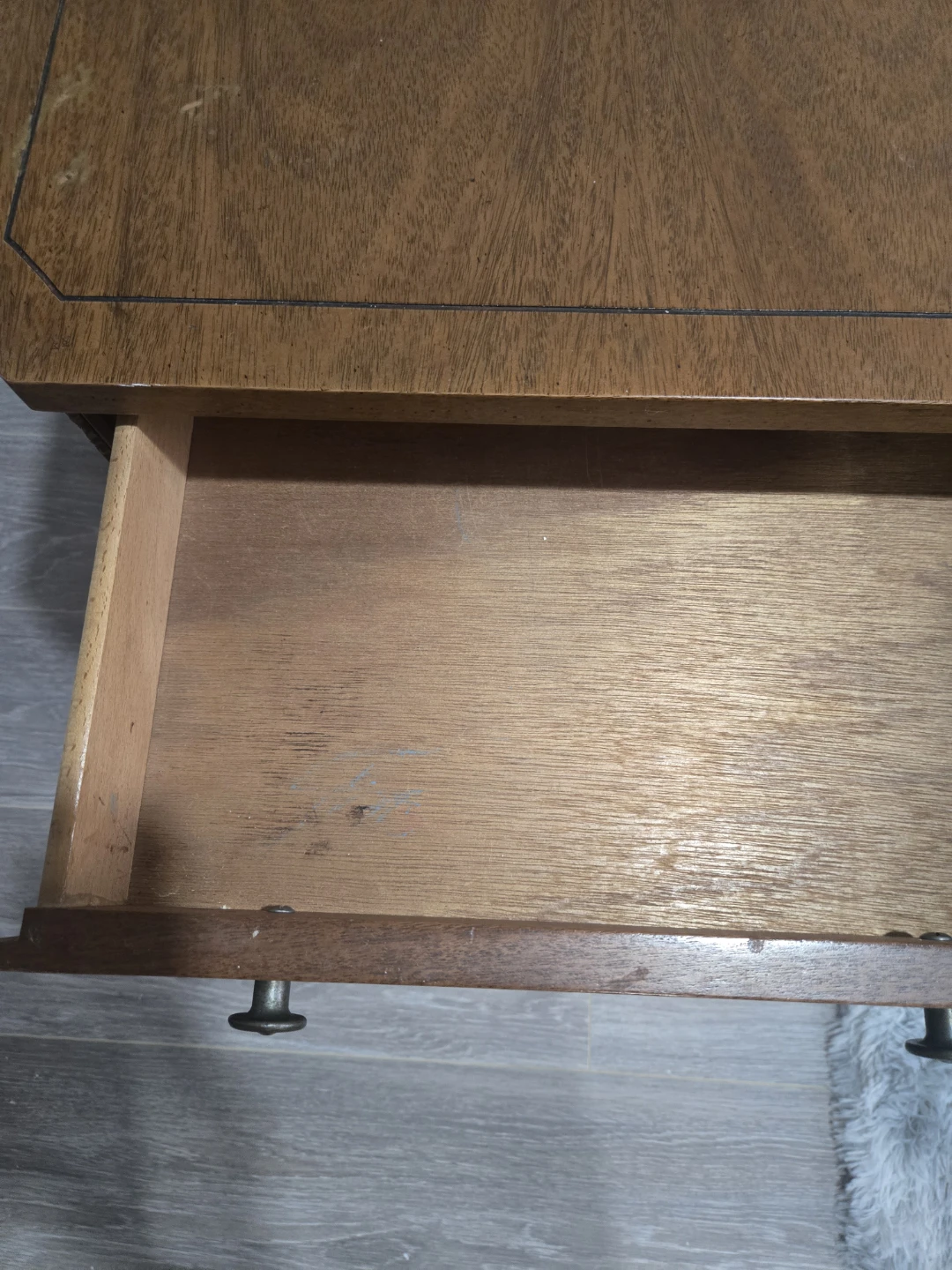 Vintage Wood End Table with Drawer - photo 2