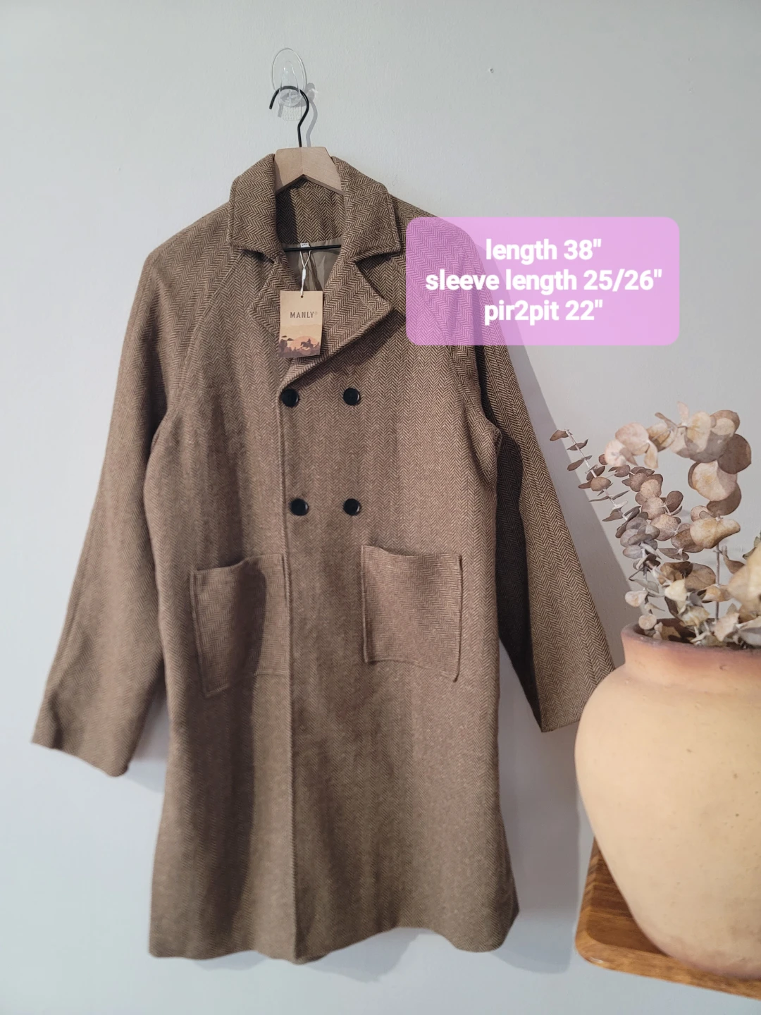 Herringbone Jacket Cotton-Linen Quiet Luxury Sz 2XL New Minimal - photo 3