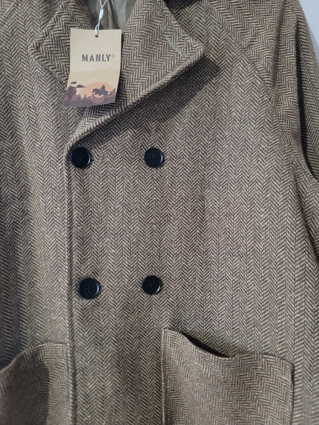 Herringbone Jacket Cotton-Linen Quiet Luxury Sz 2XL New Minimal - photo 4