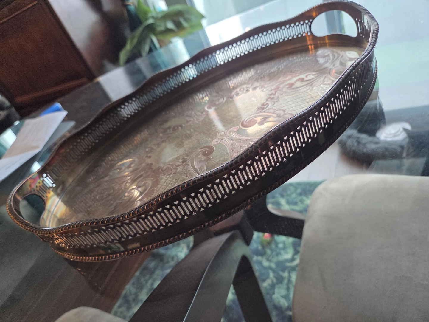 Engraved Copper Serving Tray - photo 2