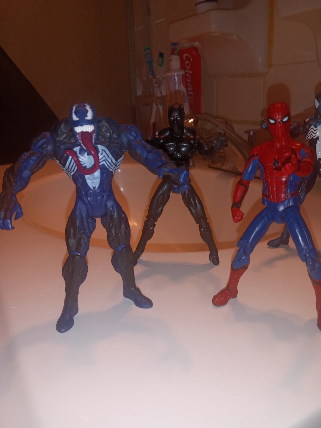 Marvel Spider-Man, Venom, and Black Panther Action Figures