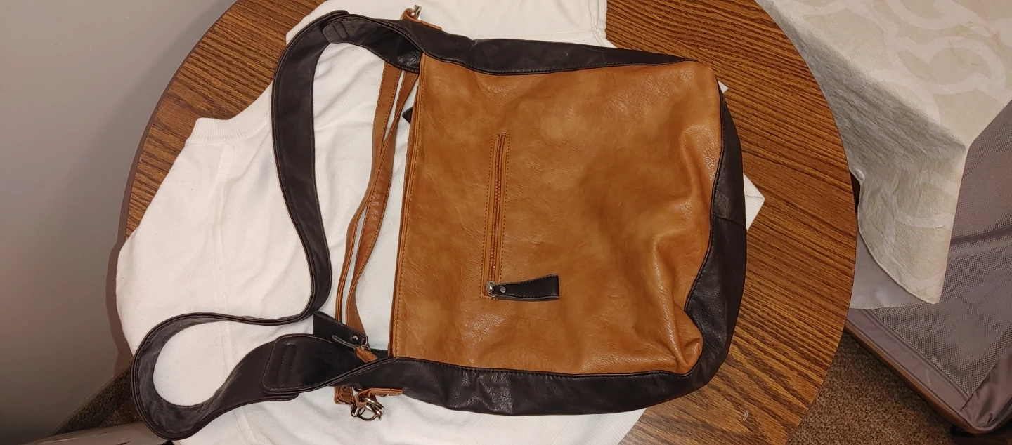 Libero Leather Shoulder Bag - Brown/Black