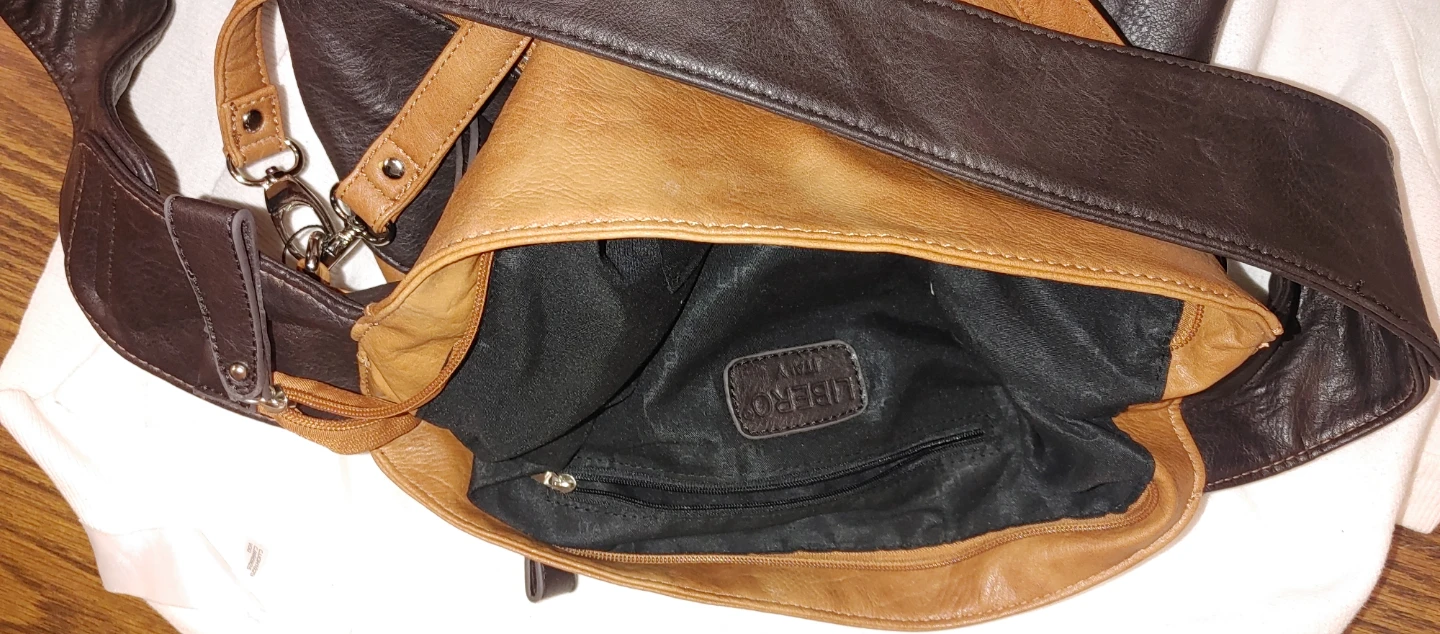 Libero Leather Shoulder Bag - Brown/Black - photo 2