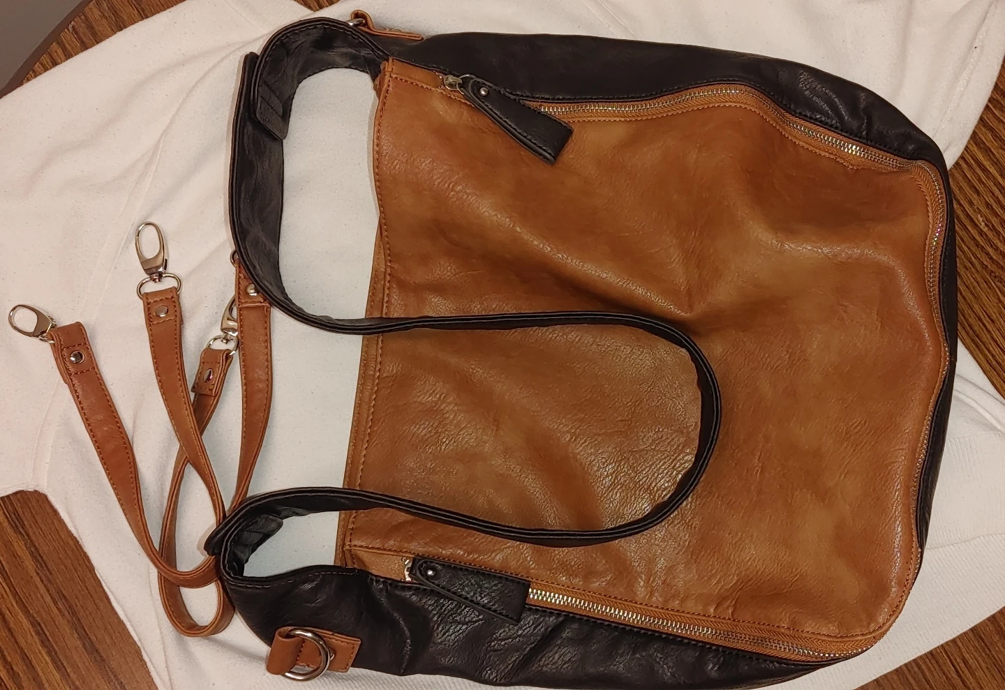 Libero Leather Shoulder Bag - Brown/Black - photo 5