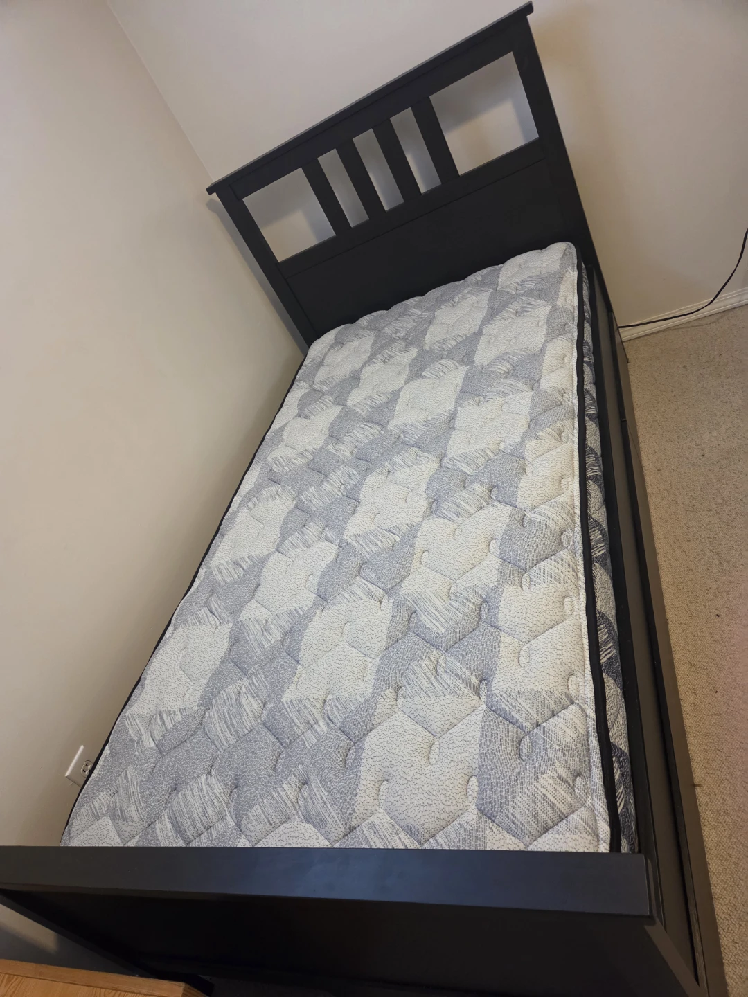 Black Twin Bed Frame with Storage Drawers - photo 3