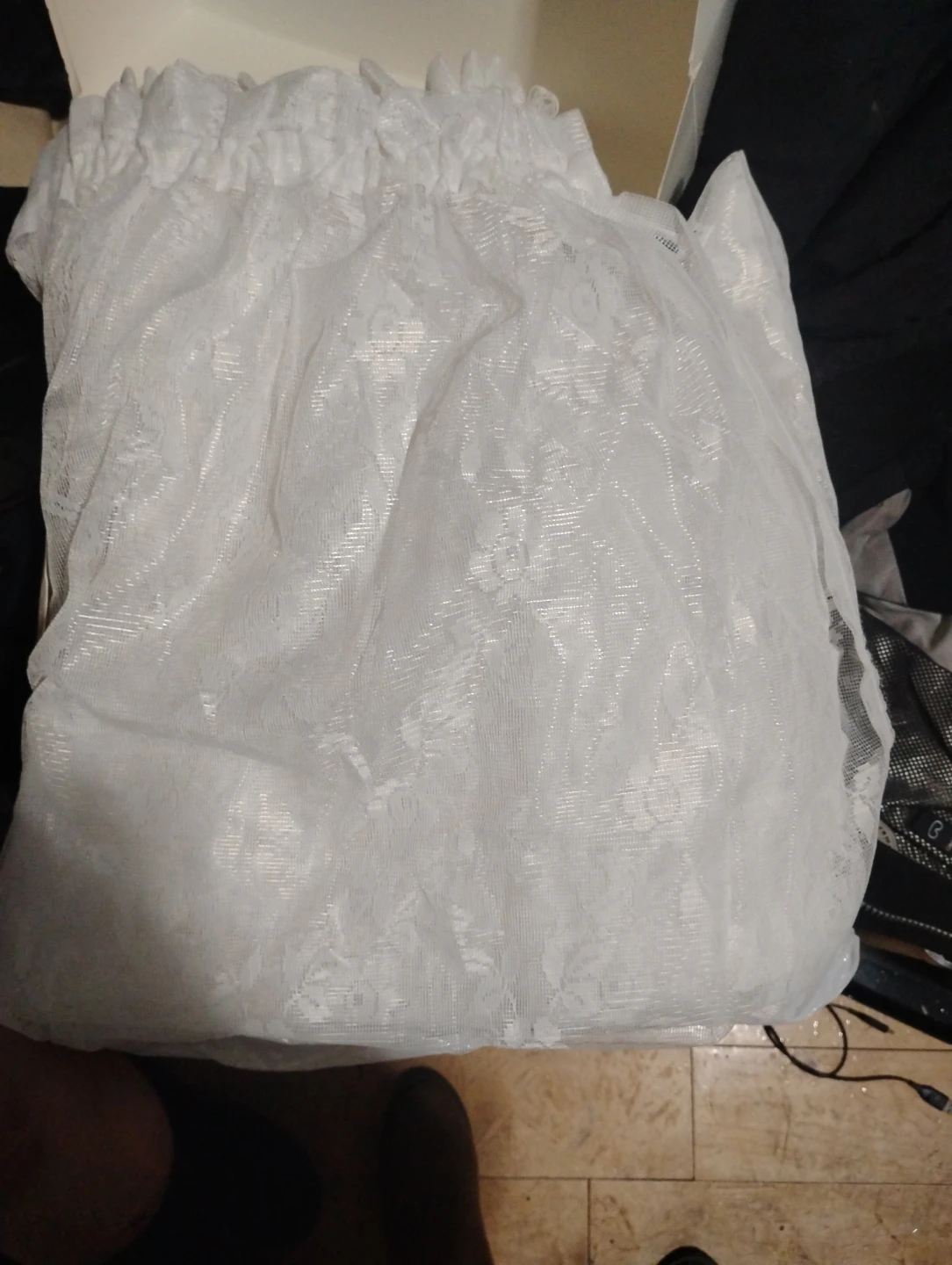 White Lace Shower Curtain - photo 2
