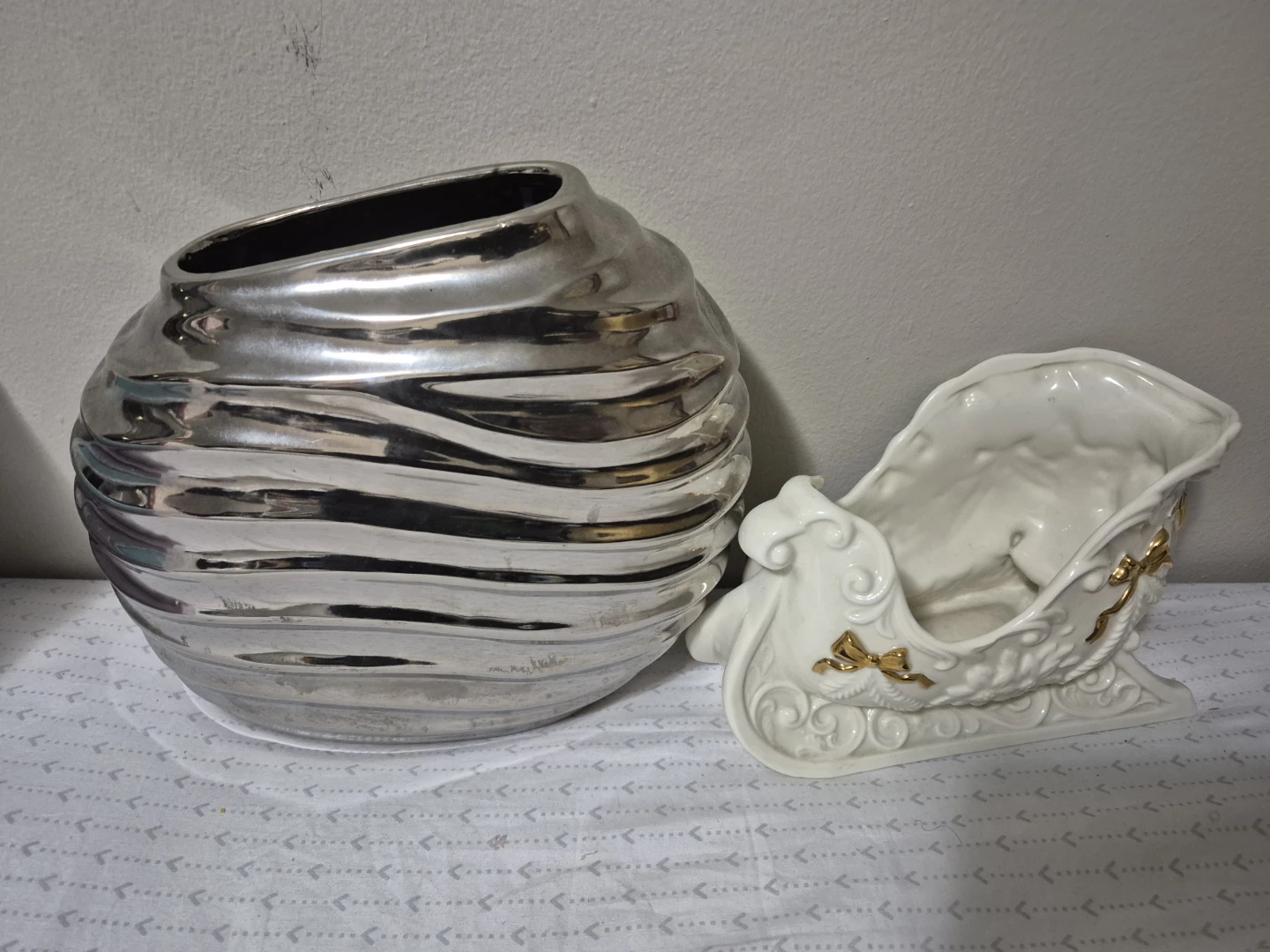 Ceramic Candy Dish & Asymmetrical Vase