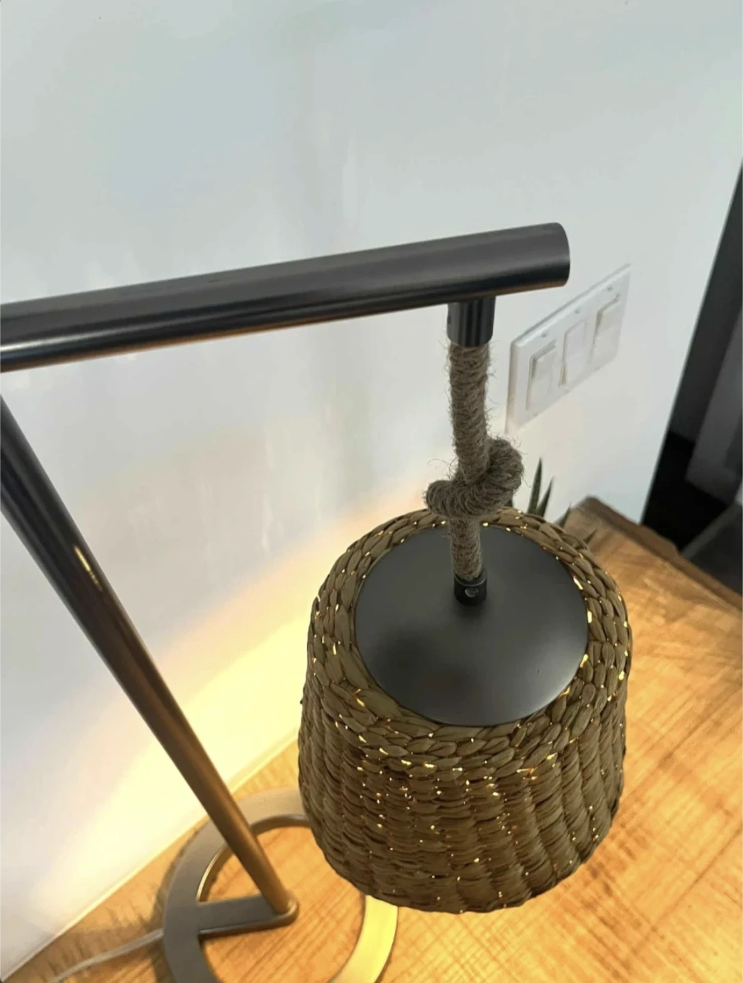 Handwoven Hanging Basket Lamp - photo 3