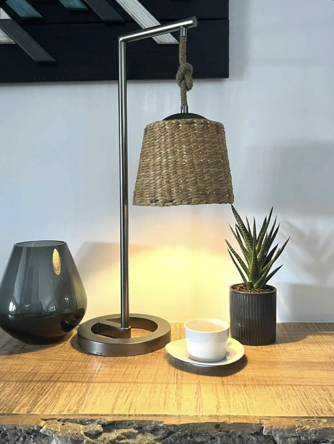 Handwoven Hanging Basket Lamp - photo 5