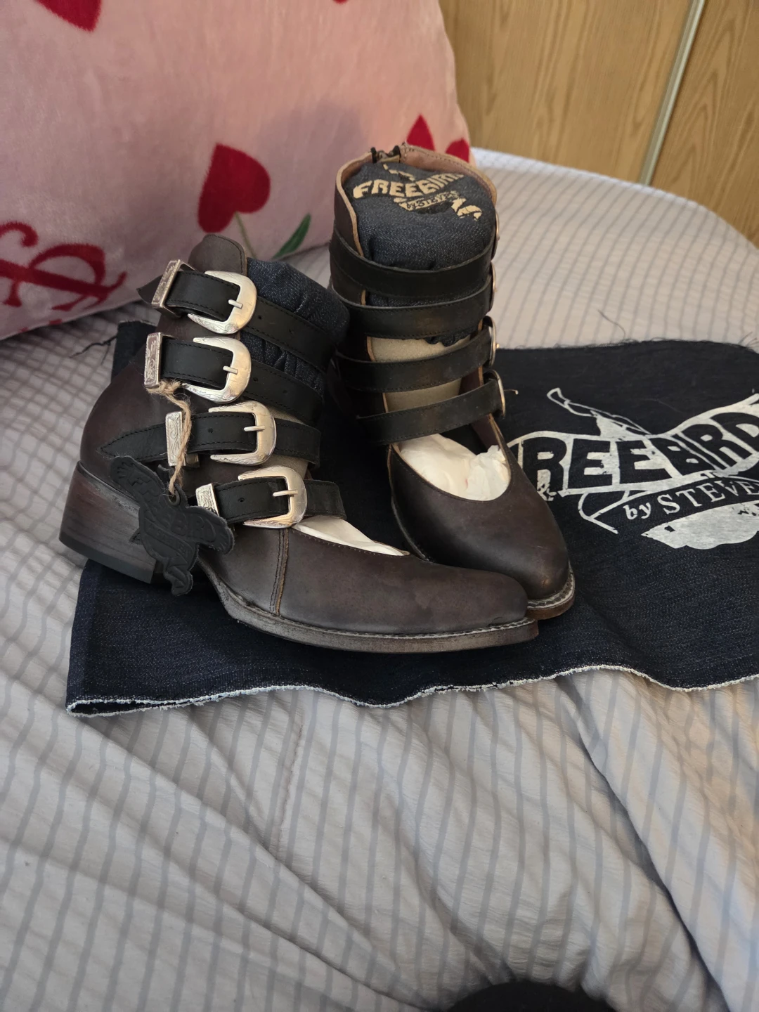 Freebird by Steven Women's Brown Leather Buckle Ankle Boots - photo 3