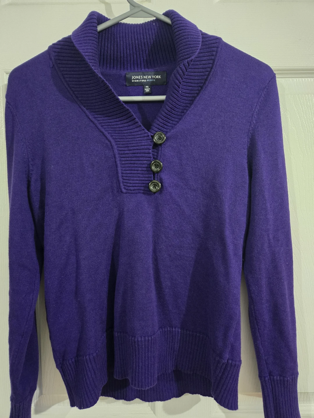 Jones New York Signature Petite Purple Sweater