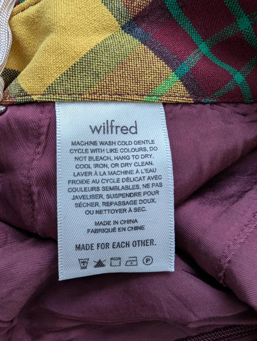 Aritzia Wilfred Plaid Mini Skirt - Size 0  Sunday best - photo 4