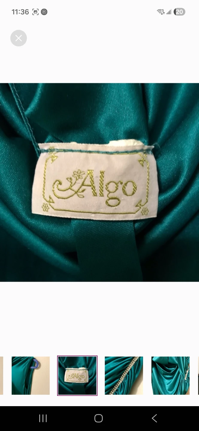 Algo Teal Ruched Detail Dress with Rhinestones - photo 4
