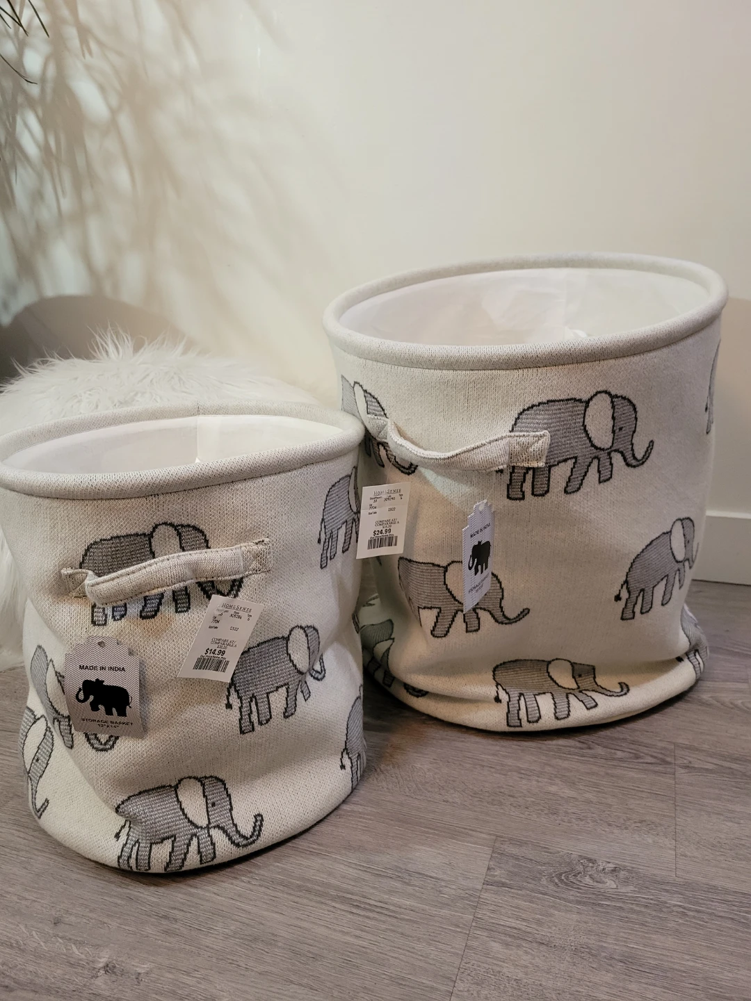 Homesense Elephant Storage Baskets (Set of 2)