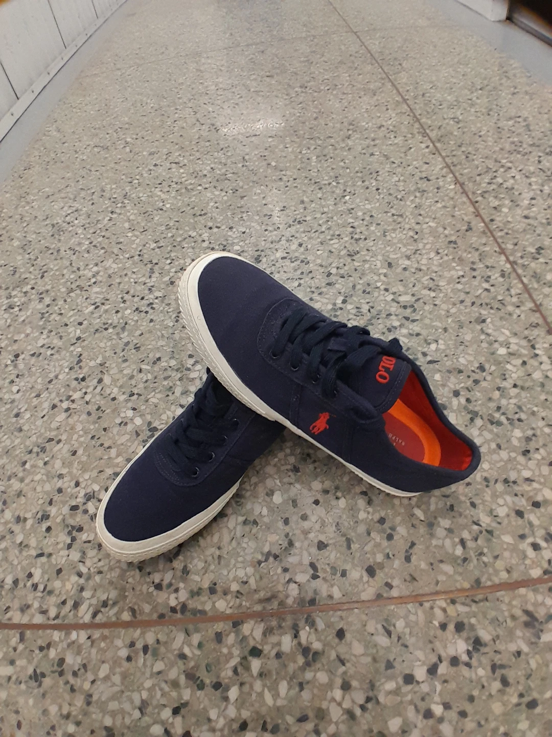Polo Ralph Lauren Navy Canvas Sneakers Size 9