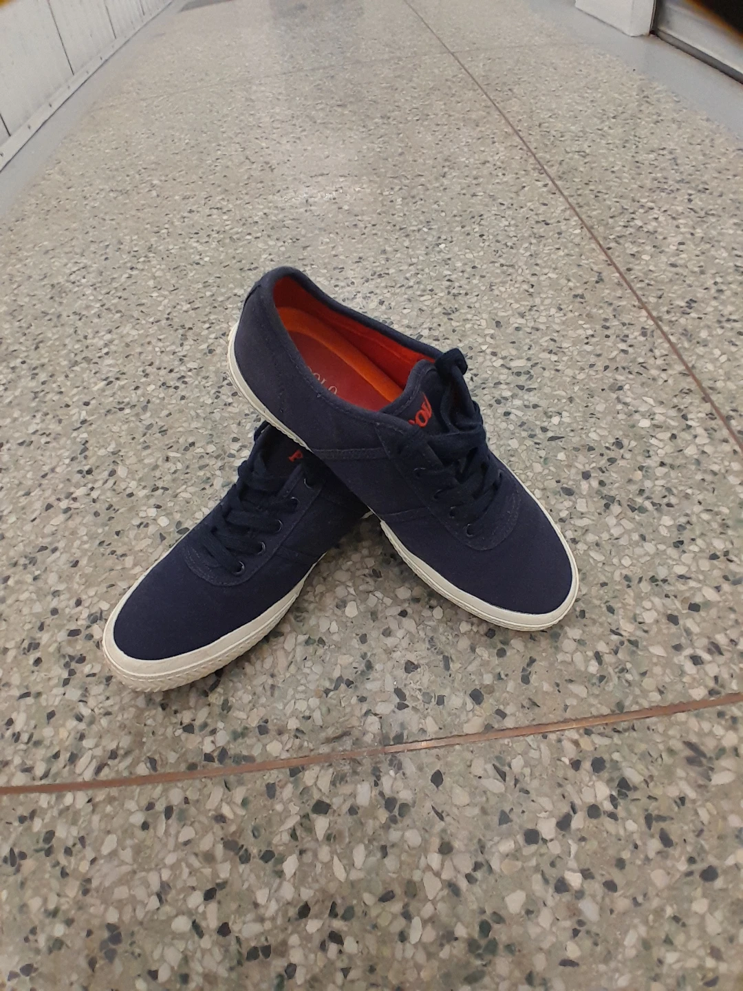 Polo Ralph Lauren Navy Canvas Sneakers Size 9 - photo 2