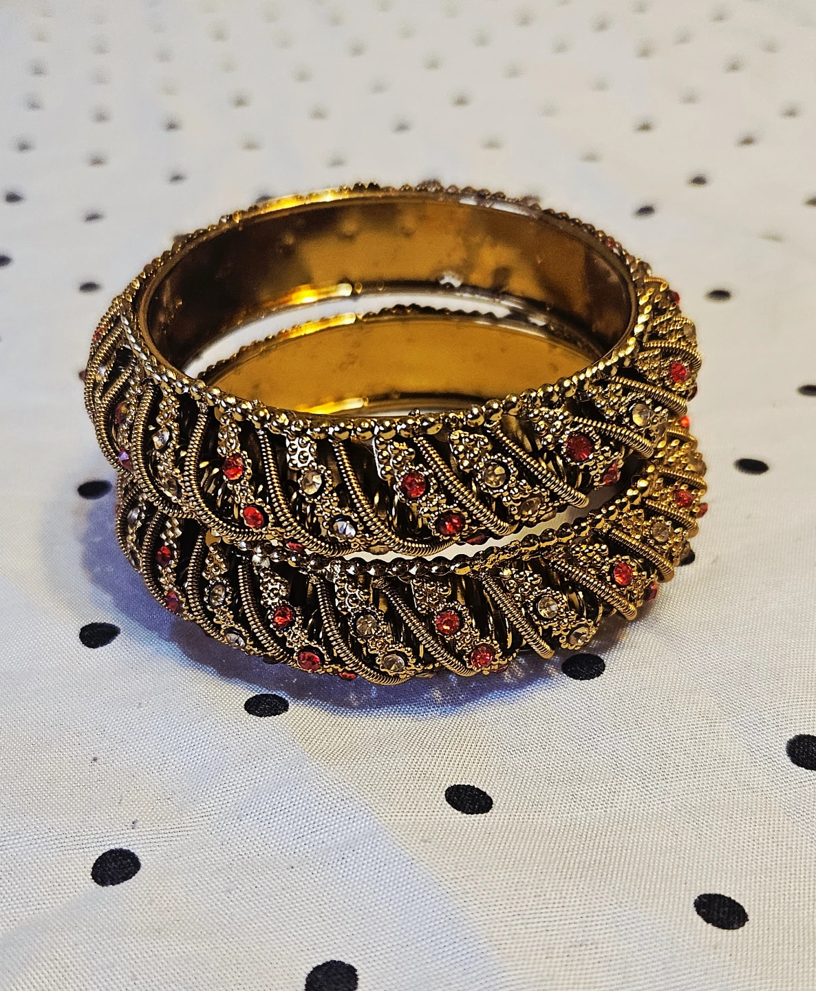 Antique Bangles with Gemstones