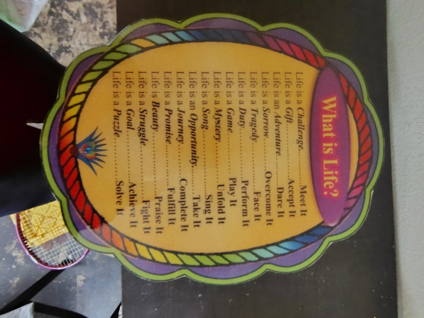 Decorative Plaque - What is Life?