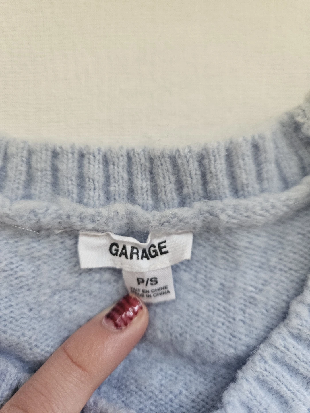 Garage Light Blue Cropped Sweater - photo 2