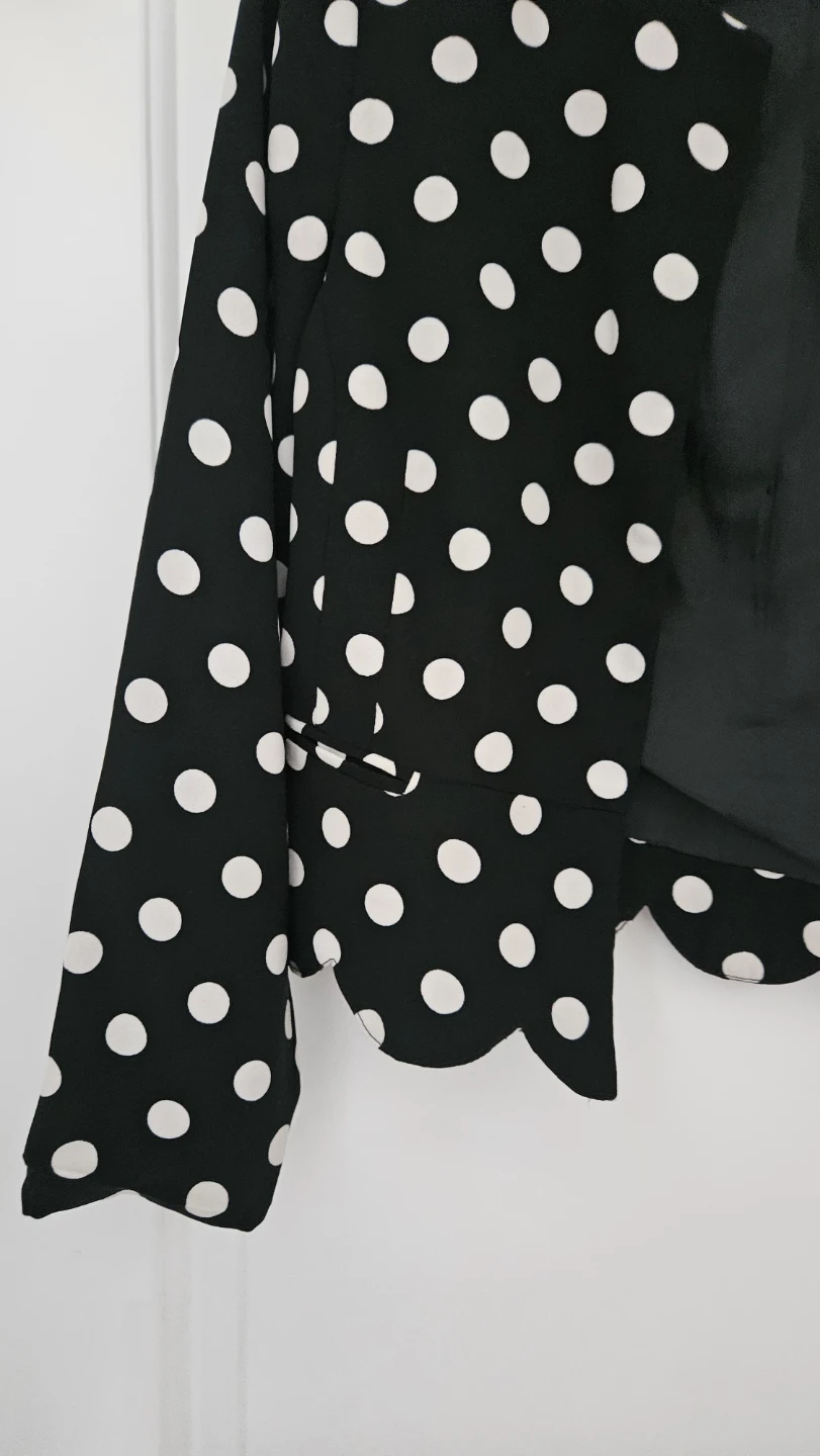 Size 6, Black and White Polka Dot Short Blazer (UK Size 10) - photo 3