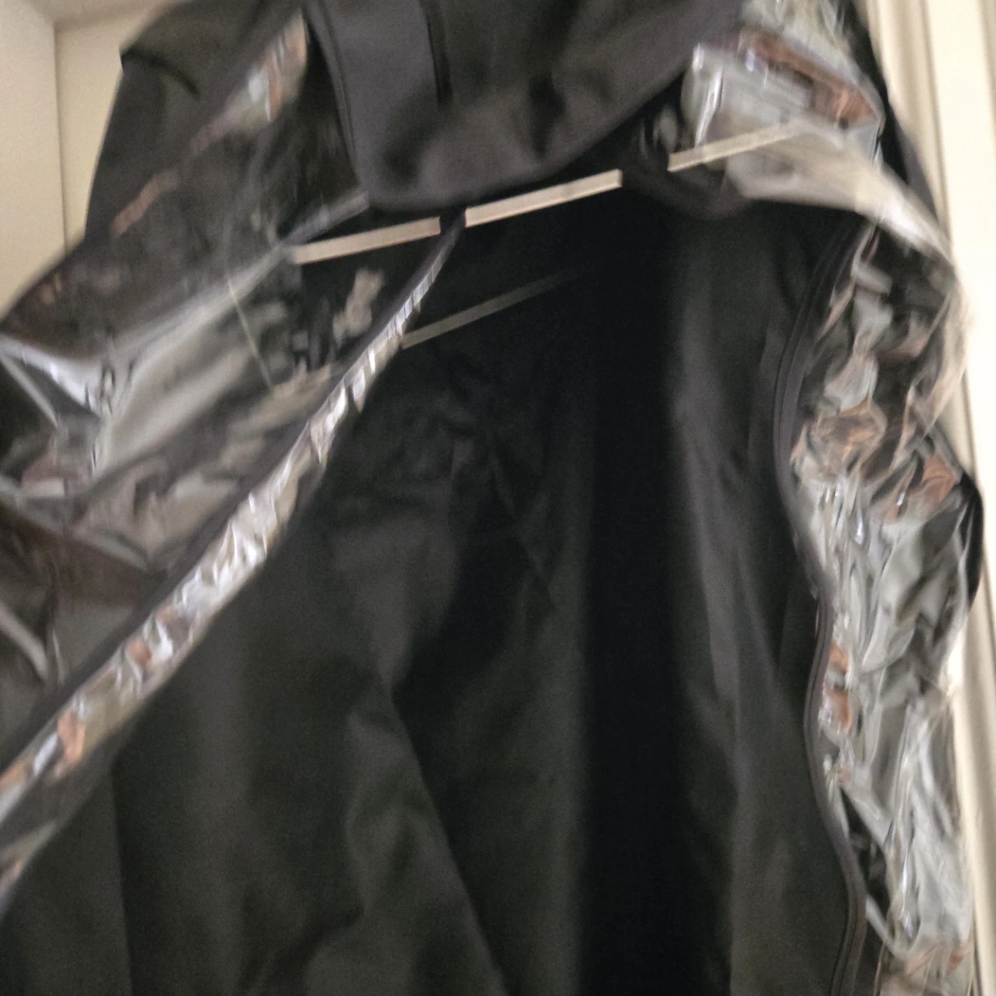 Black garment bag with clear window - photo 3