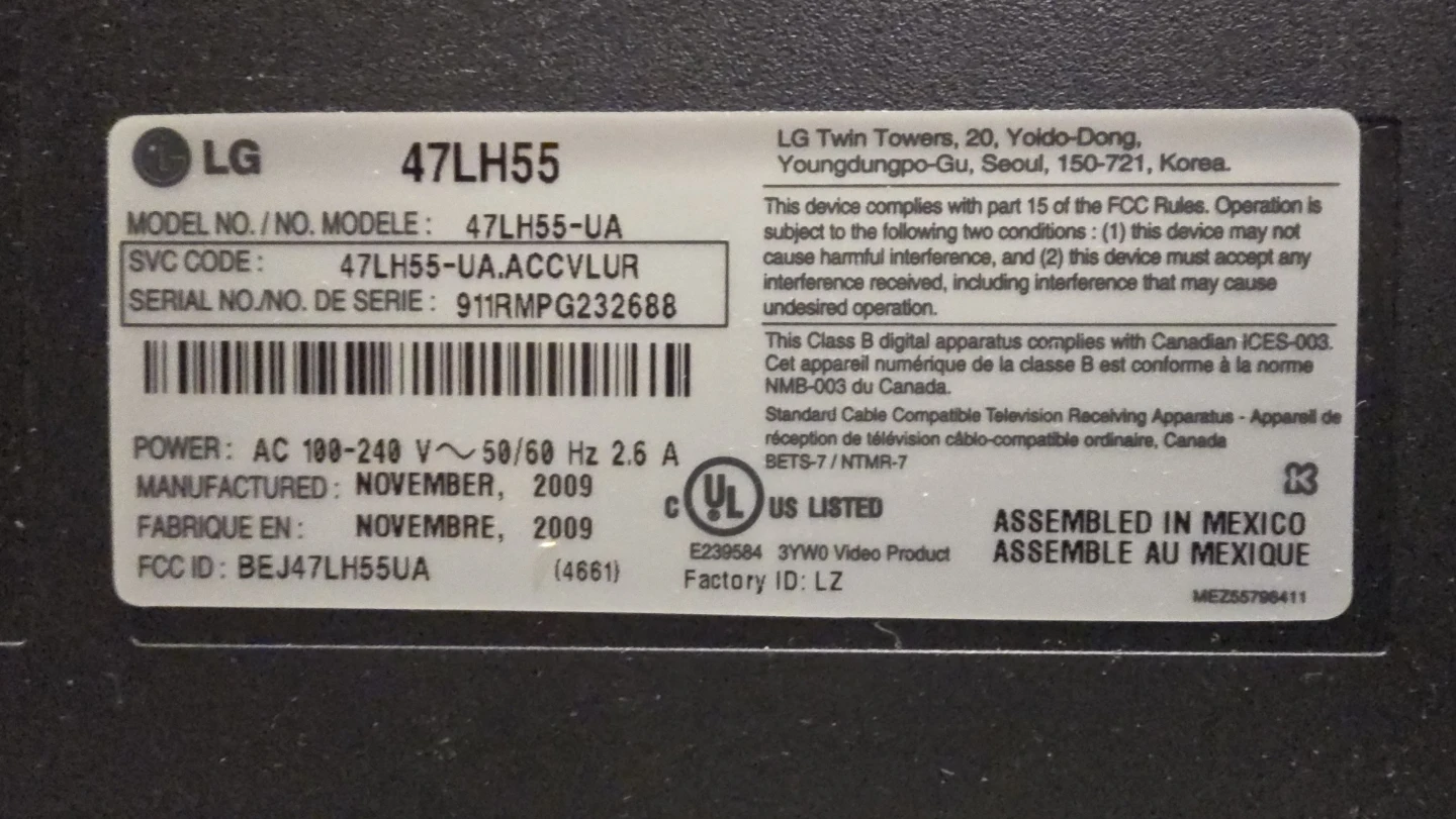 LG 47LH55 47-inch LCD TV - photo 4