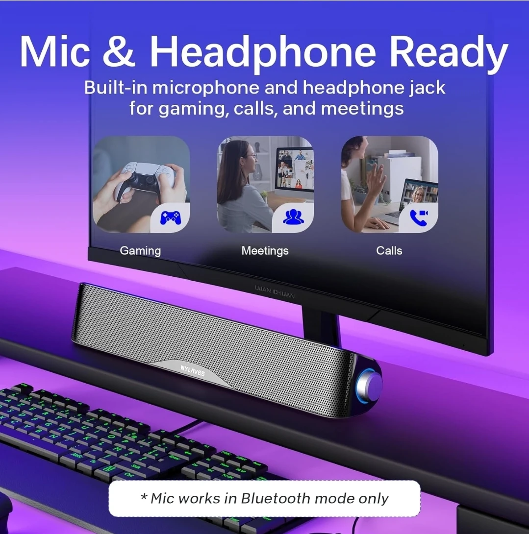 Nylavee USB Computer Speaker with Mic and Headphone Jack - photo 4