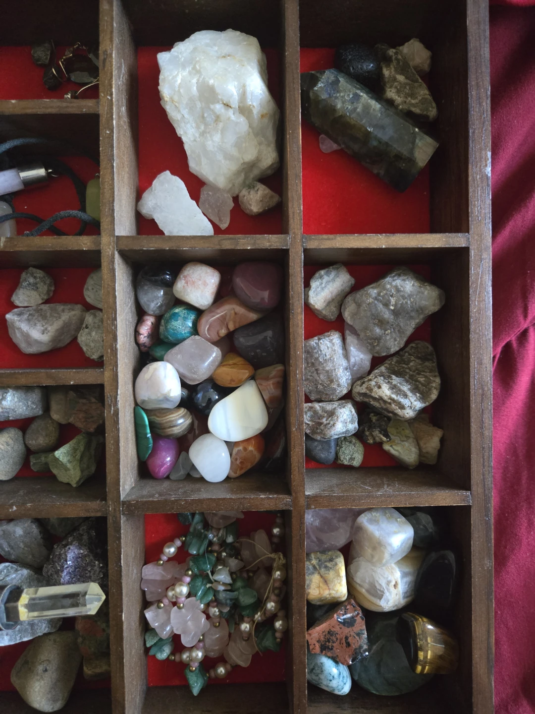 Assorted Crystal and Gemstone Collection in Wooden Box - photo 2