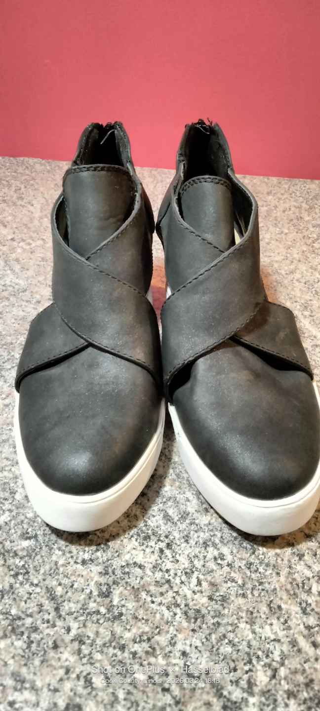 Black Wedge Sneakers
