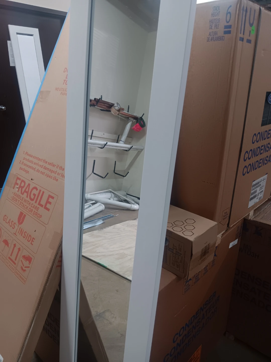 Full Length Standing Mirror with White Frame
