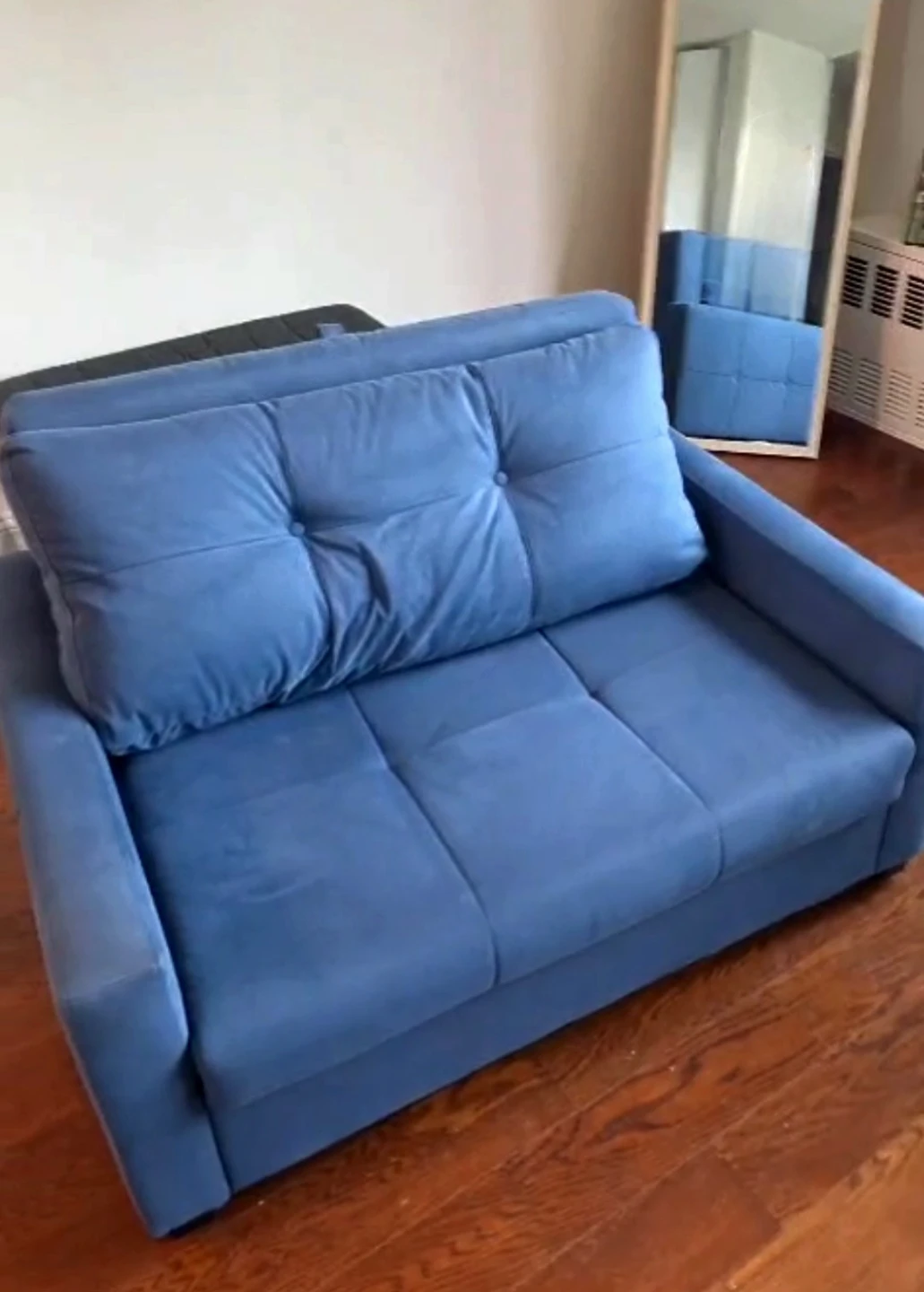Blue Convertible Sofa Bed Futon