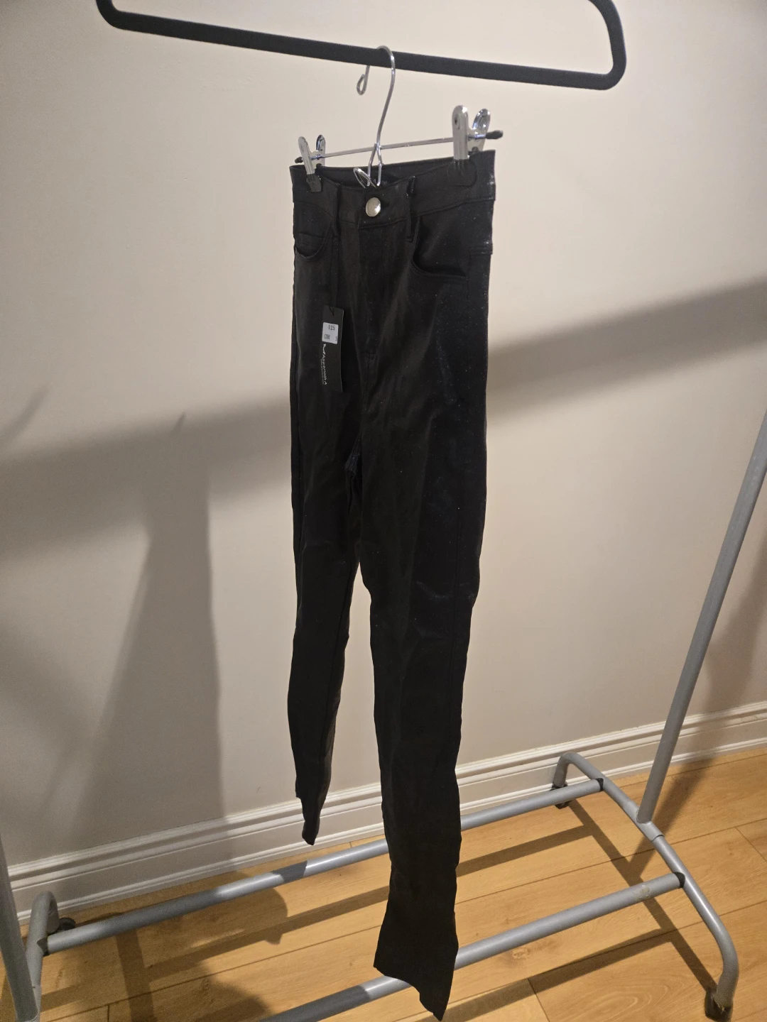 Black Sparkle Jeans PU leather size small
