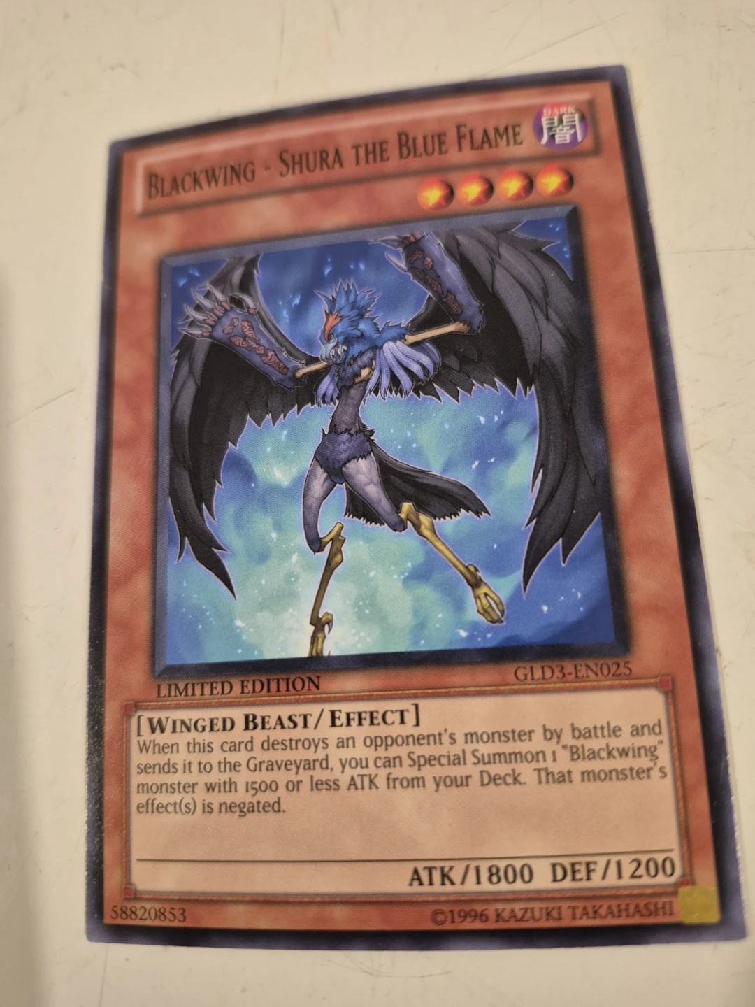 Yu-Gi-Oh! Blackwing - Shura the Blue Flame Trading Card