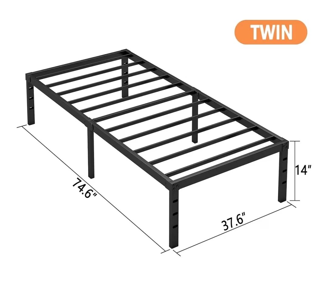 Twin Black Metal Bed Frame - photo 3