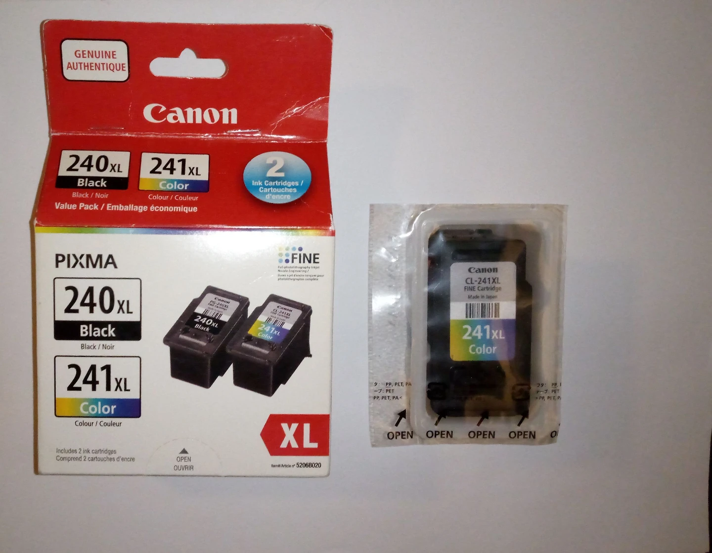 Canon PIXMA 240XL Black & 241XL Color Ink Cartridges Value Pack