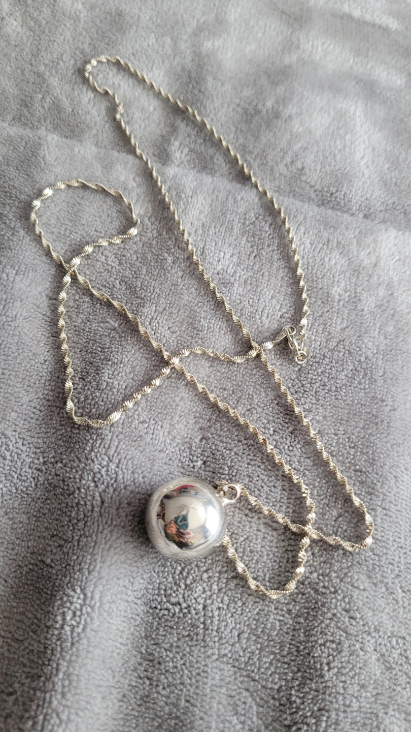 Sterling Silver Ball Pendant Necklace