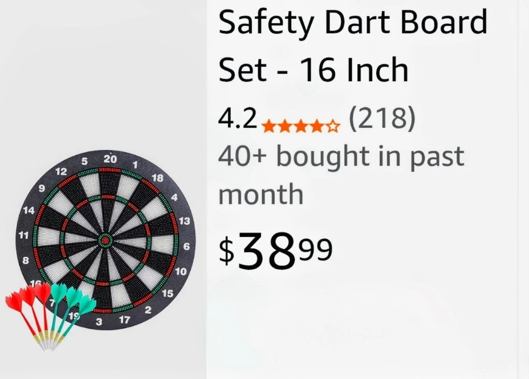 Kid Darts Safety Dart Board Set - 16 Inch - photo 5