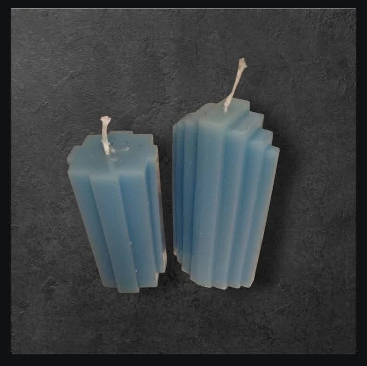 Set of 2 Geometric Pillar Candles - photo 5