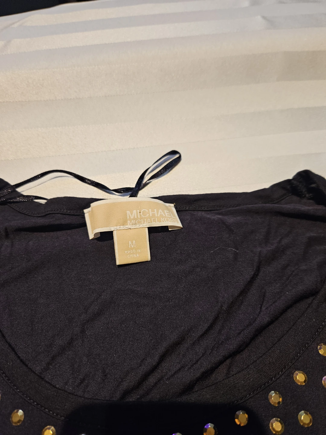 MICHAEL Michael Kors Black Embellished Sleeveless Top Size M