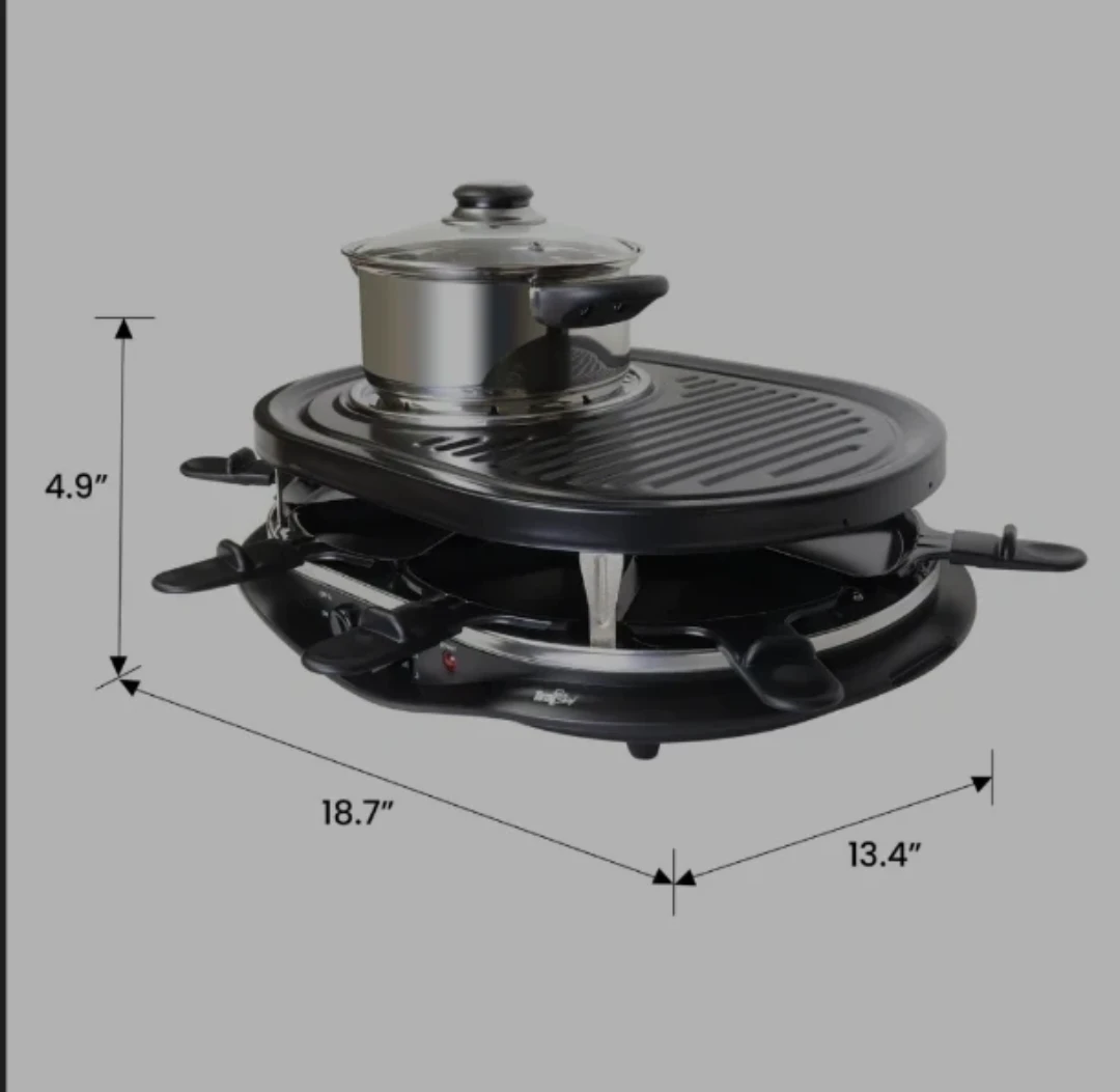 Matterhorn Trudeau Raclette 8 Person For Grilling Fondue Parties - photo 4