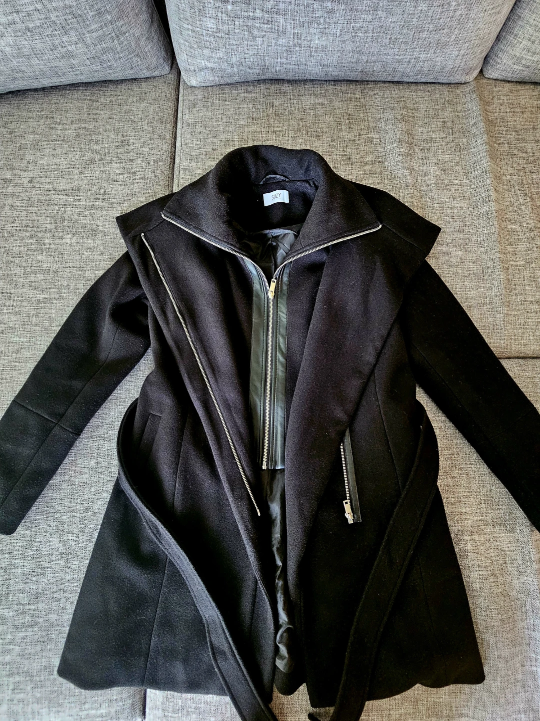 Suzy Women's Black Belted Coat - photo 3